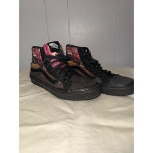 Vans Sk8-Hi Black Floral Oil Painting High Top Sneakers Mens 5 Womens 
6.5